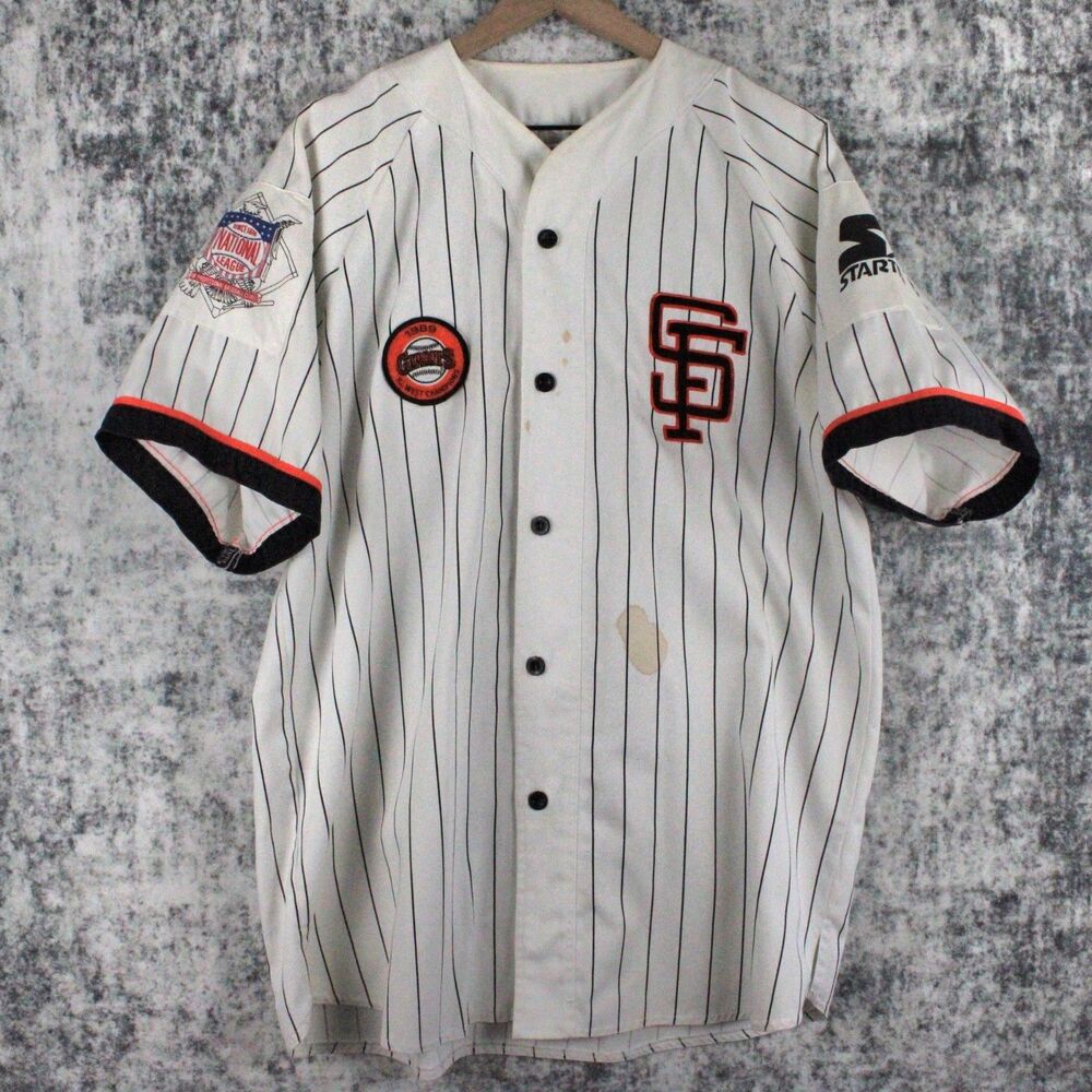 Vintage Starter MLB SF San Francisco Giants Sz XL Pinstripe Baseball  Jersey 90s